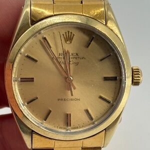Rolex Air King 5520 Gold Plated Automatic Mens Watch